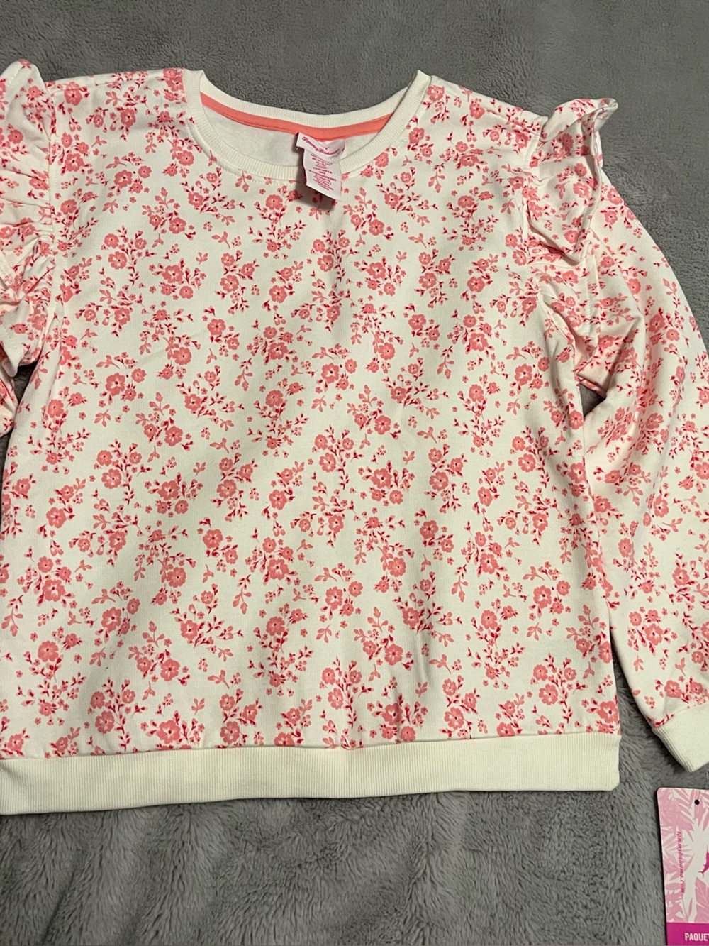 Tommy Bahama Cream Sweatshirt with Pink Floral Print